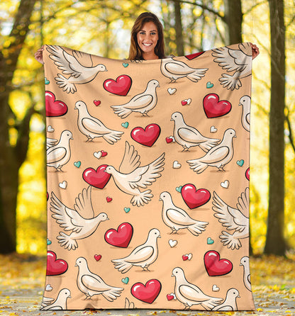 Pigeon Heart Pattern Print Design 04 Premium Blanket
