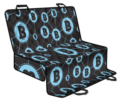 Cryptocurrency Pattern Print Design 02 Rear Dog Car Seat Cover Hammock