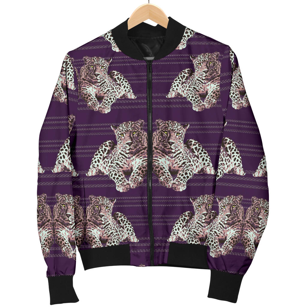 Leopard Pattern Print Design 01 Men Bomber Jacket