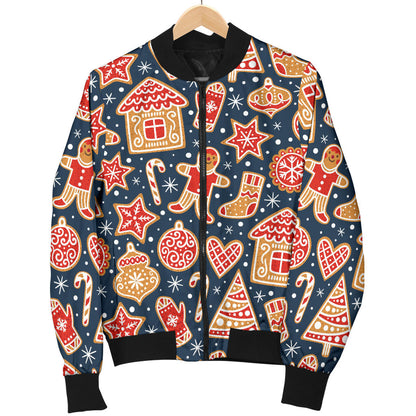 Gingerbread Pattern Print Design 03 Men Bomber Jacket