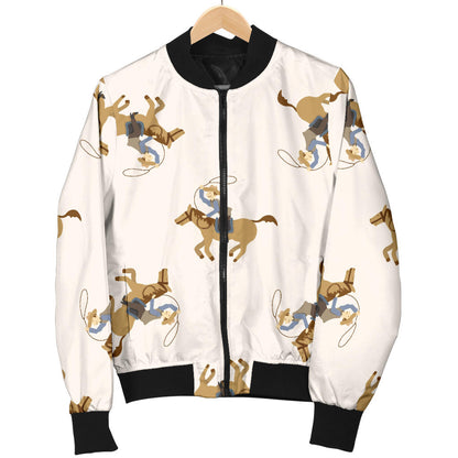 Cowboy Pattern Print Design 01 Men Bomber Jacket