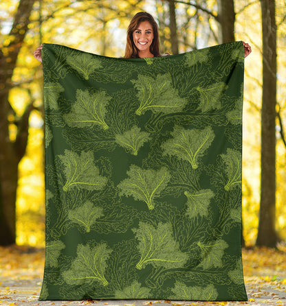 Kale Pattern Print Design 01 Premium Blanket