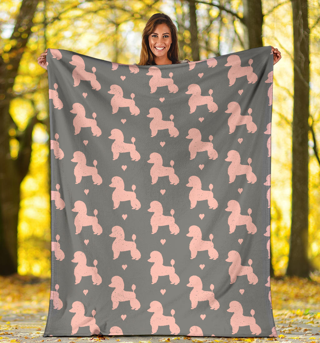 Poodle Pattern Print Design A02 Premium Blanket