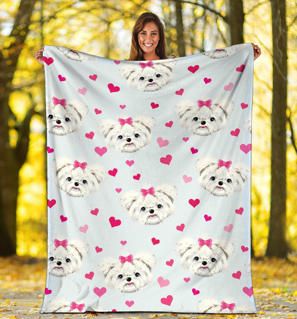 Maltese Pattern Print Design 03 Premium Blanket