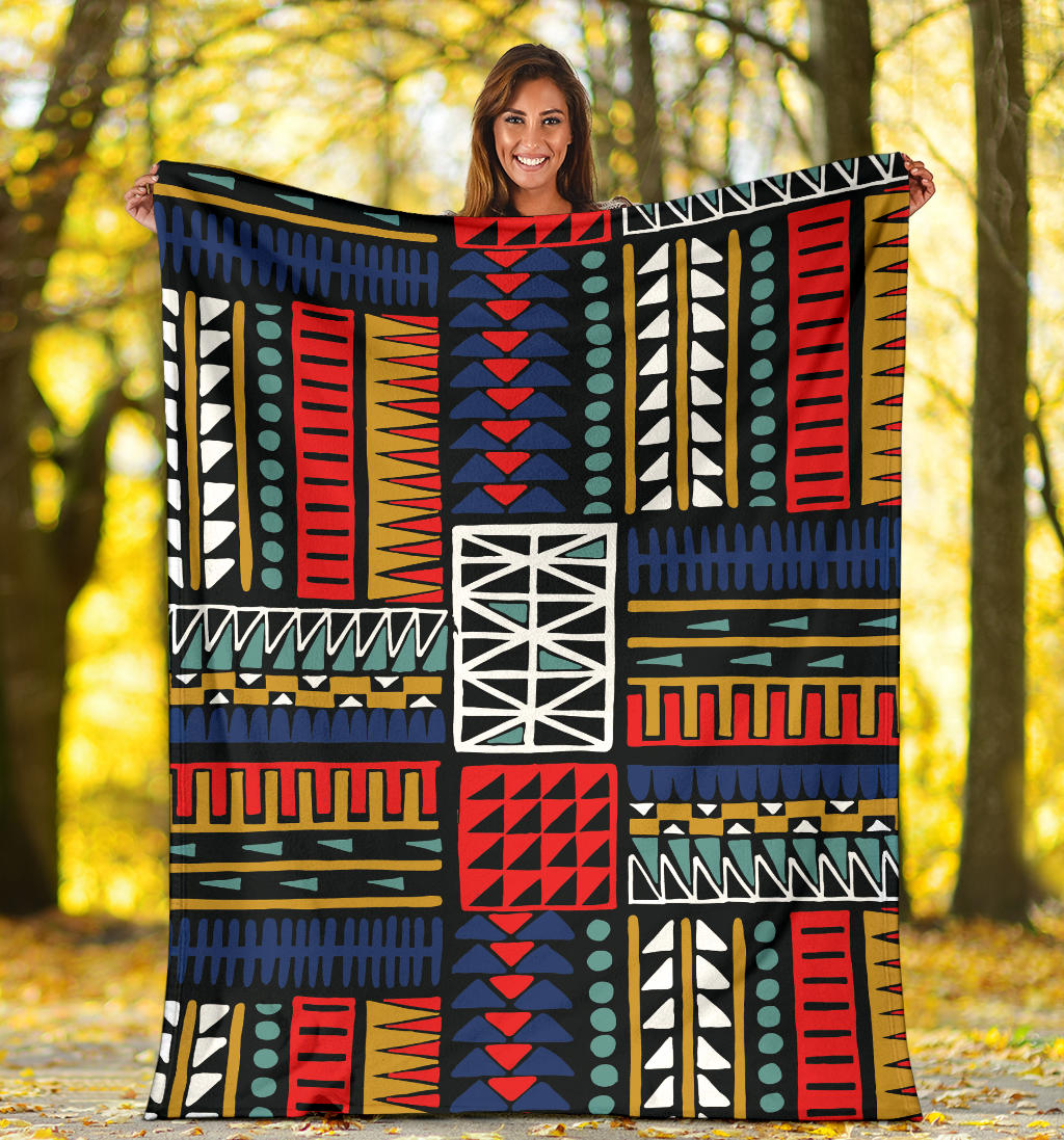 Kente Pattern Print Design 02 Premium Blanket
