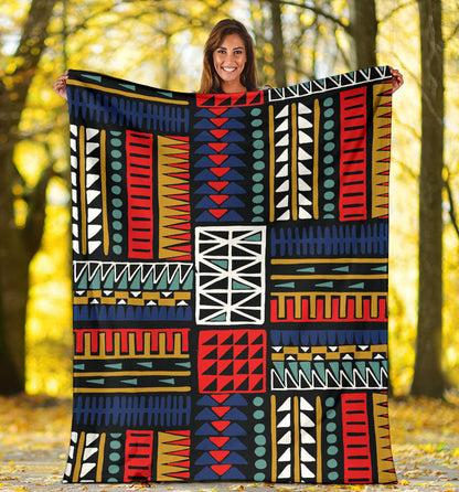 Kente Pattern Print Design 02 Premium Blanket