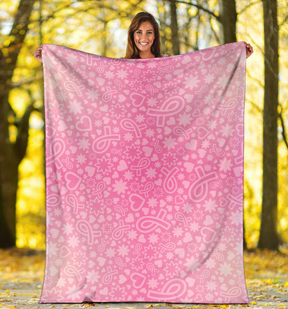 Breast cancer Pattern Print Design 02 Premium Blanket