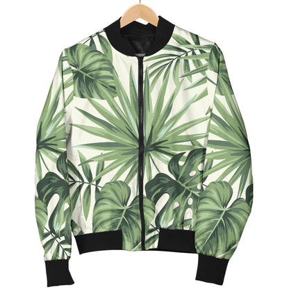 Palm Leaf Pattern Print Design A02 Men Bomber Jacket
