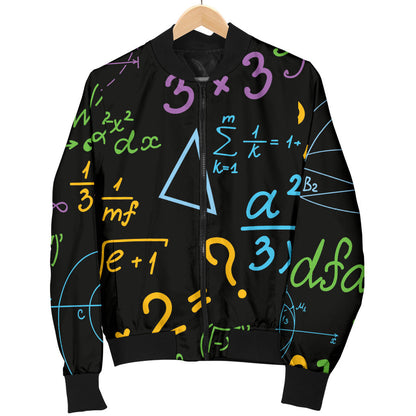 Math Pattern Print Design 03 Men Bomber Jacket