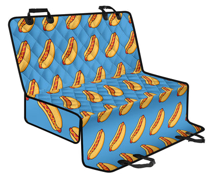 Hot Dog Pattern Print Design 02 Rear Dog Car Seat Cover Hammock