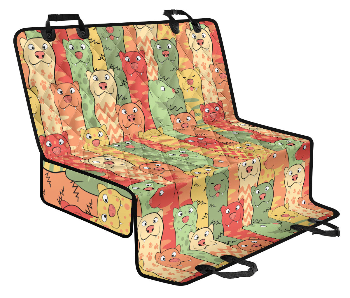 Ferret Pattern Print Design 01 Rear Dog Car Seat Cover Hammock
