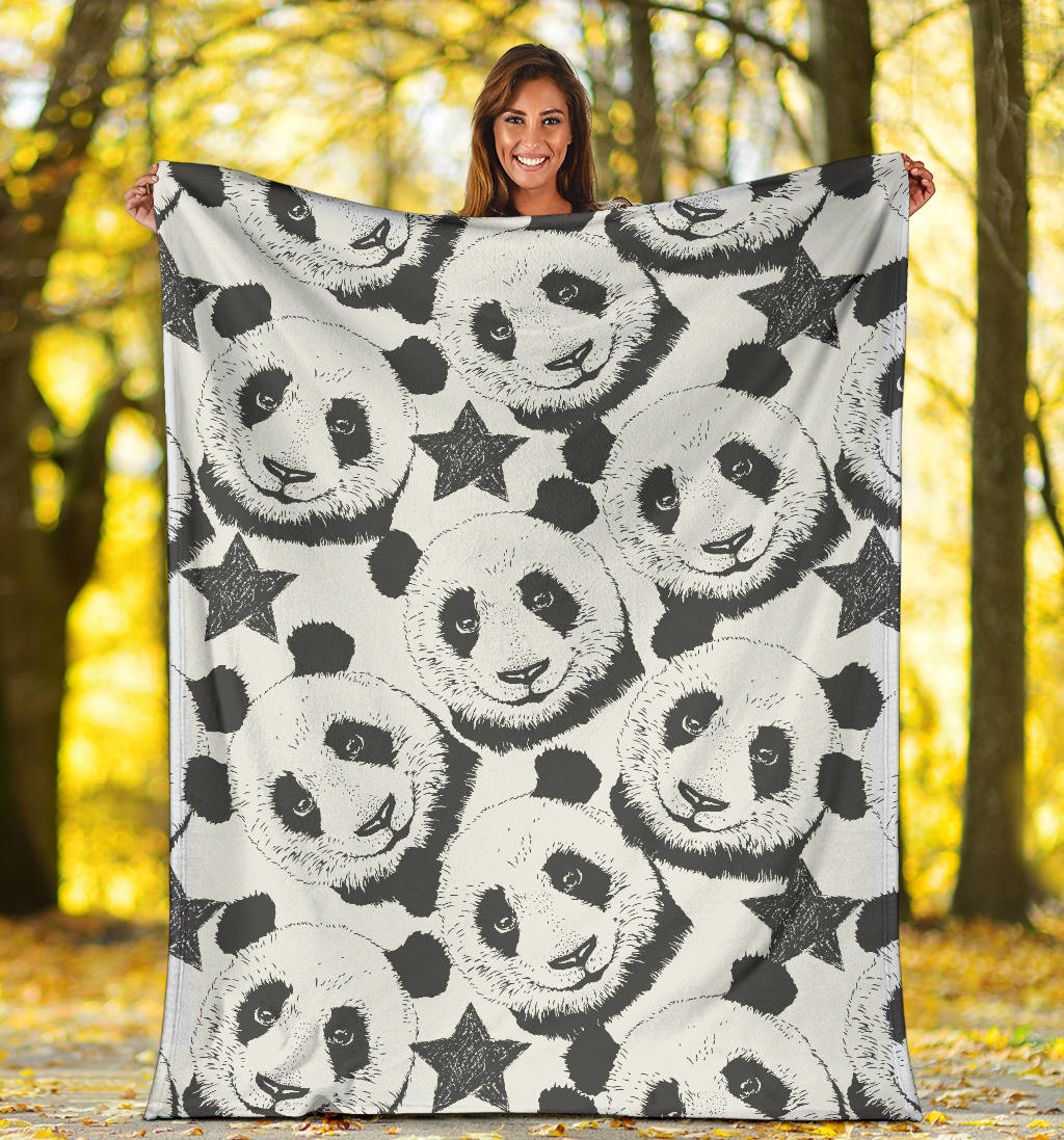 Panda Pattern Print Design A02 Premium Blanket