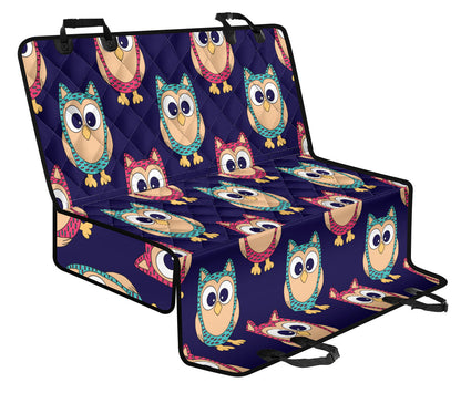 Owl Pattern Print Design A06 Rear Dog Car Seat Cover Hammock