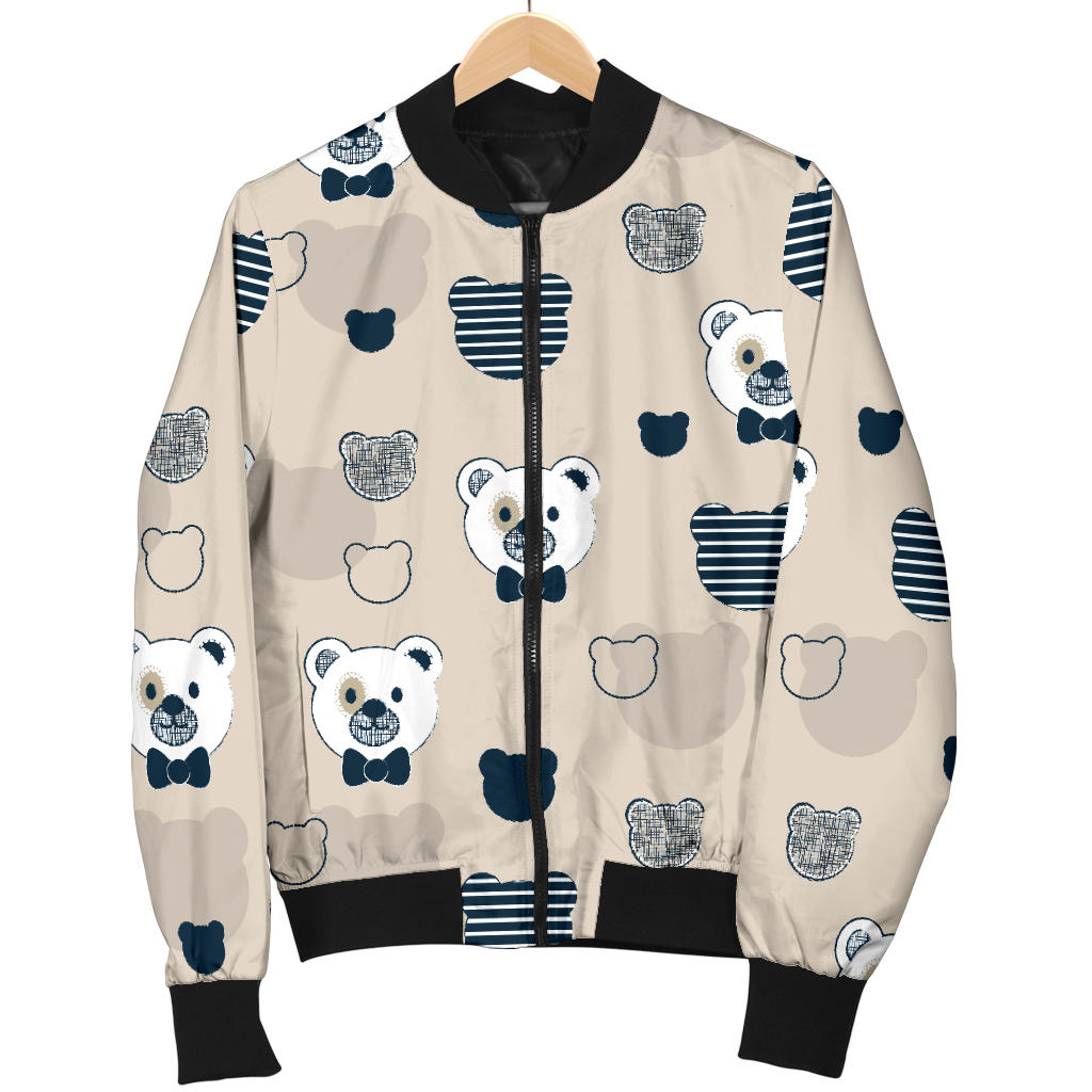 Bear Pattern Print Design 05 Men Bomber Jacket