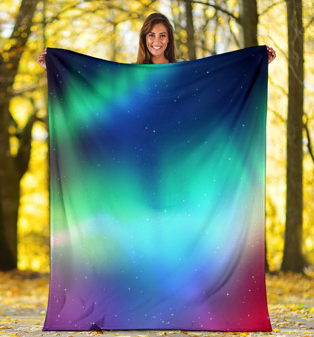 Aurora Borealis Pattern Print Design 02 Premium Blanket