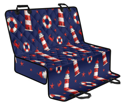 Nautical Pattern Print Design A03 Rear Dog Car Seat Cover Hammock