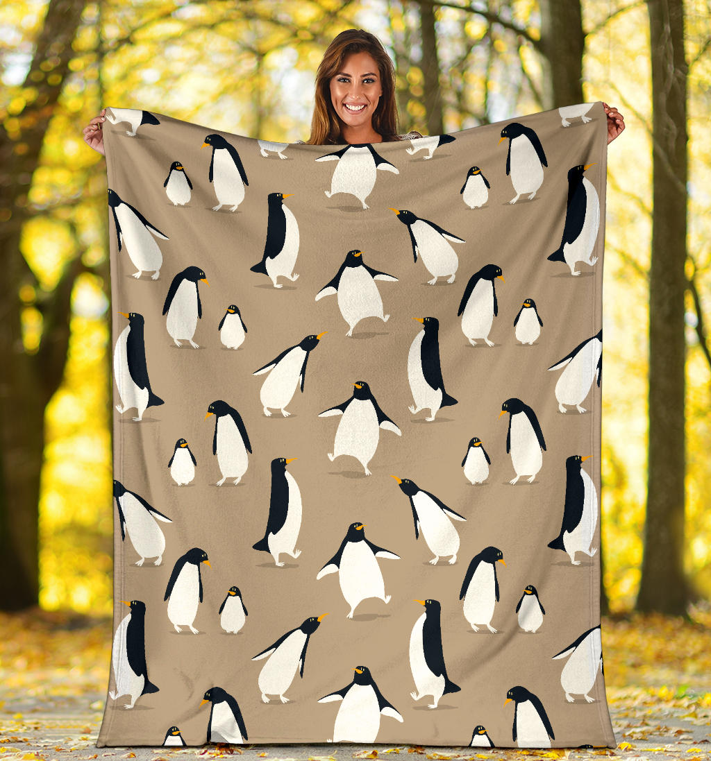 Penguin Pattern Print Design A01 Premium Blanket