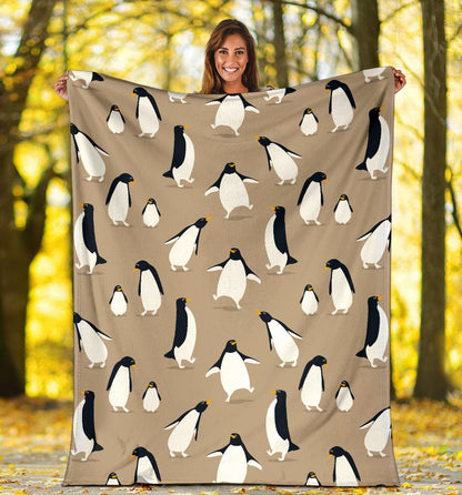 Penguin Pattern Print Design A01 Premium Blanket