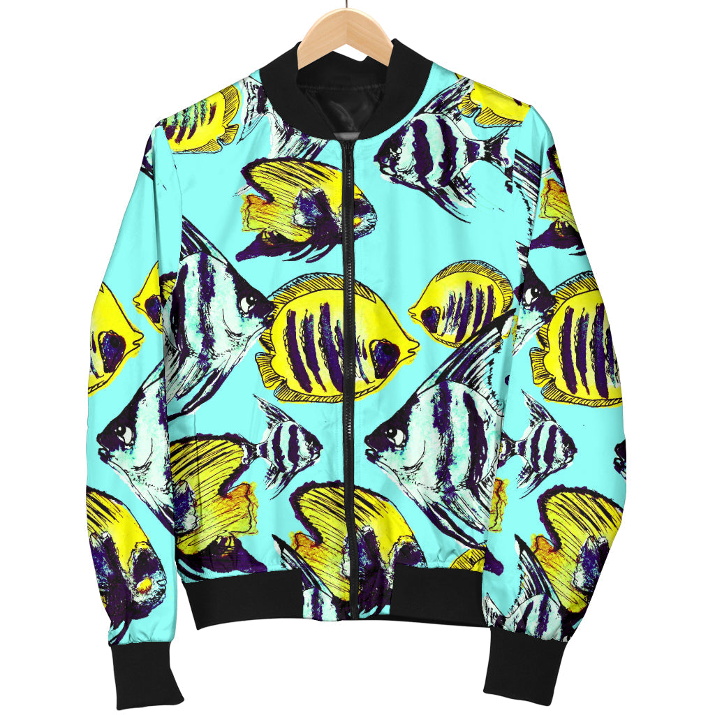 Angelfish Pattern Print Design 02 Men Bomber Jacket