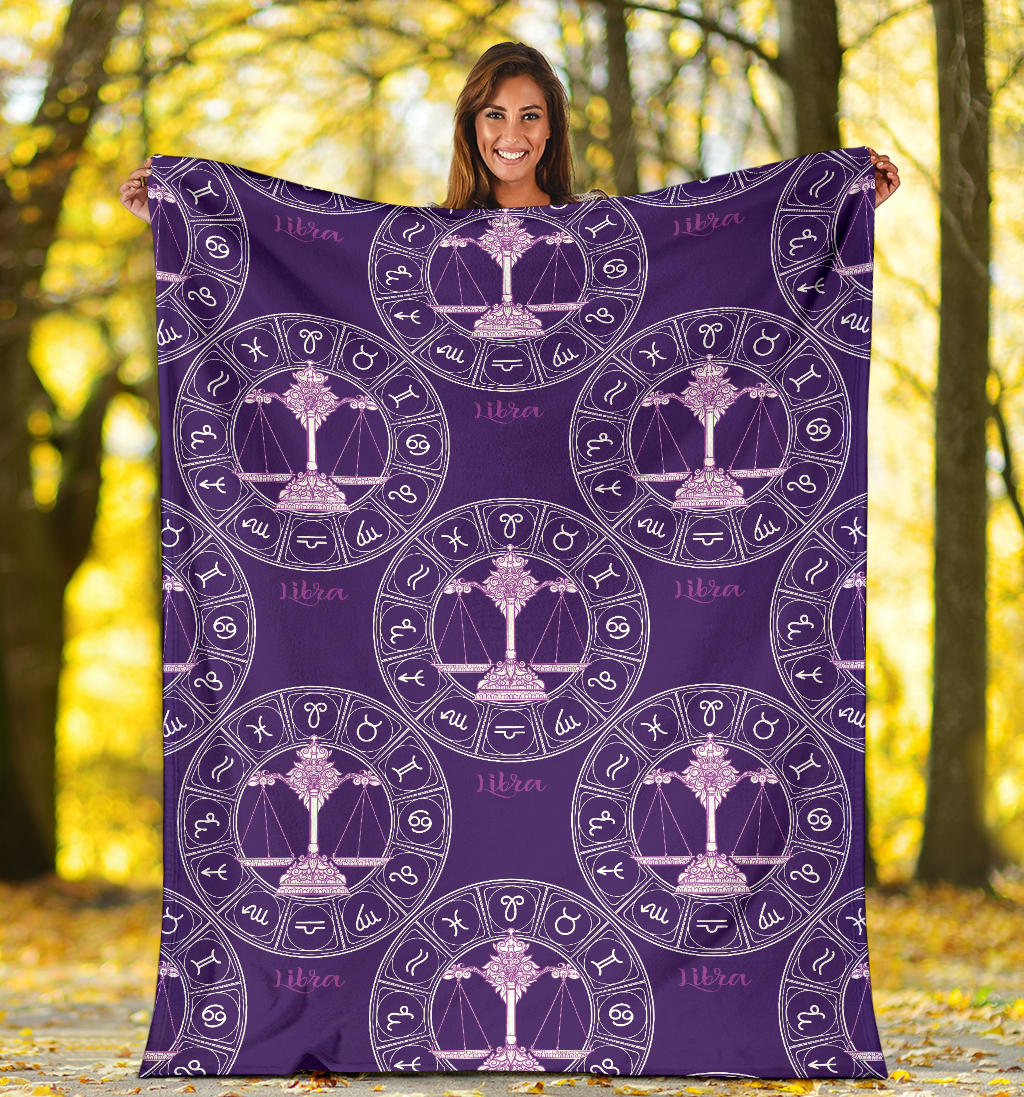 Libra Pattern Print Design 03 Premium Blanket