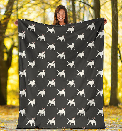Bull Terriers Pattern Print Design 02 Premium Blanket