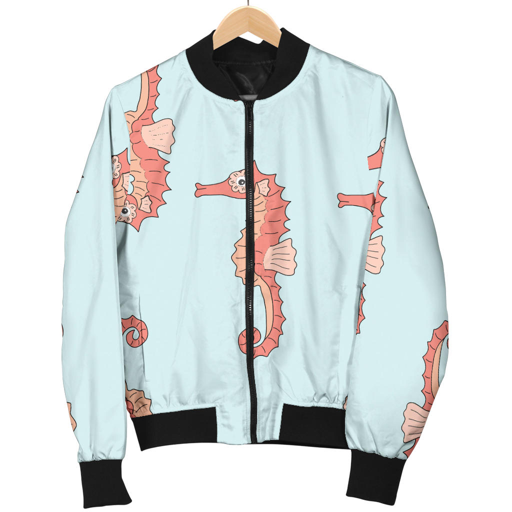 SeaHorse Pattern Print Design 01 Men Bomber Jacket