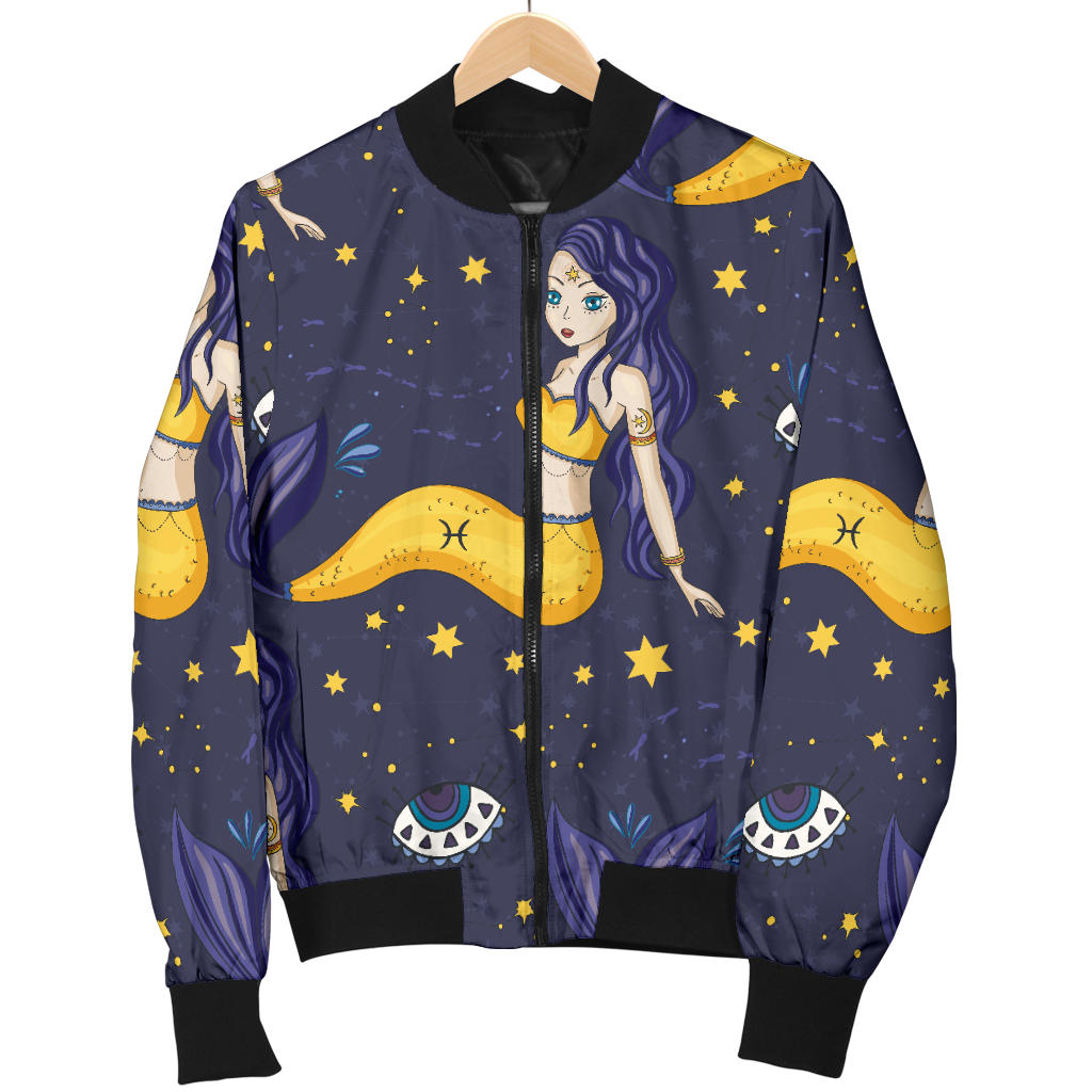 Pisces Pattern Print Design A04 Men Bomber Jacket