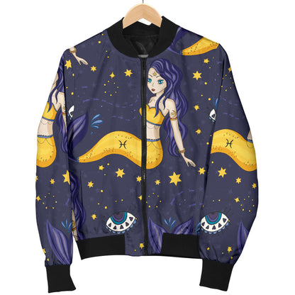 Pisces Pattern Print Design A04 Men Bomber Jacket
