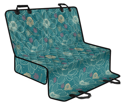 Lotus Pattern Print Design 01 Rear Dog Car Seat Cover Hammock