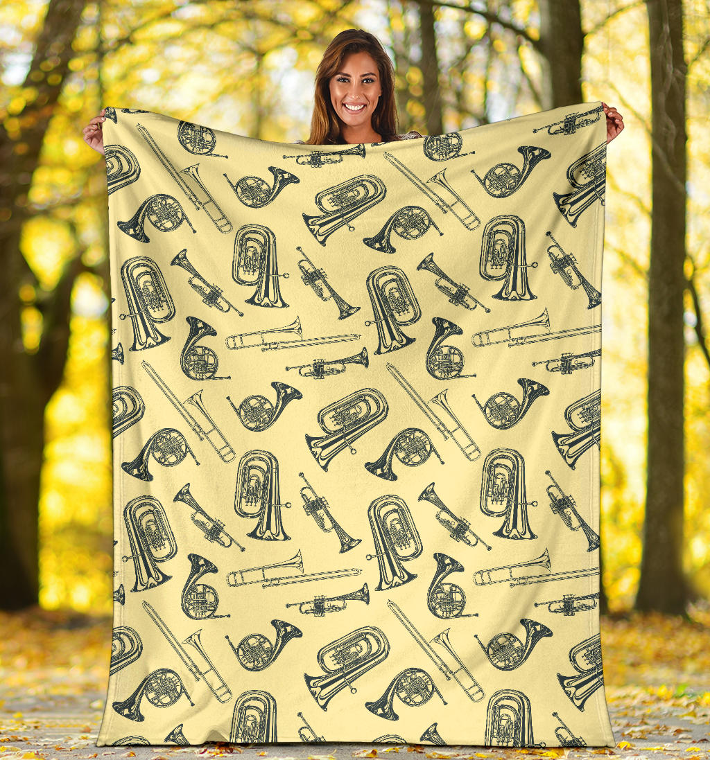 Tuba Pattern Print Design 01 Premium Blanket