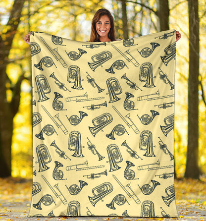 Tuba Pattern Print Design 01 Premium Blanket