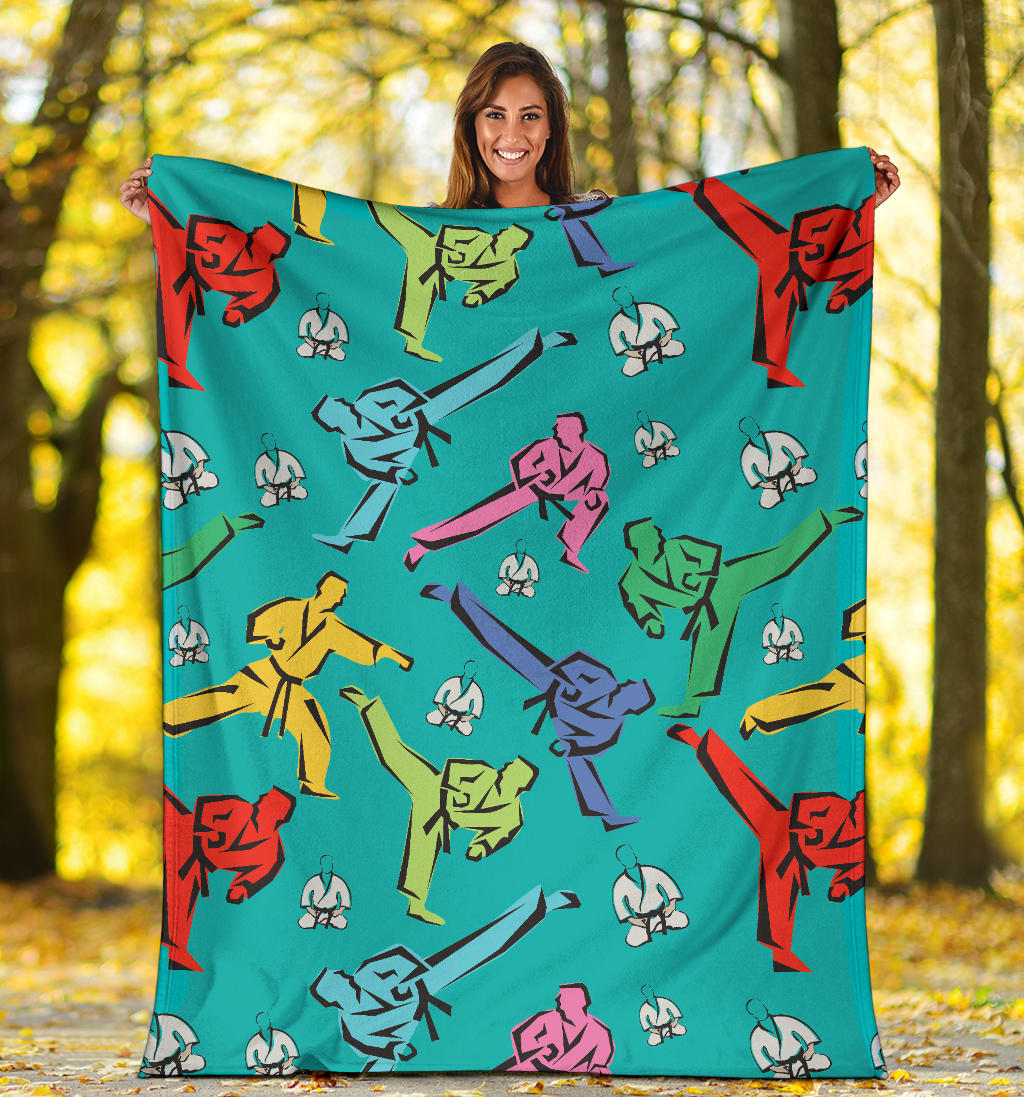 Judo Pattern Print Design 01 Premium Blanket