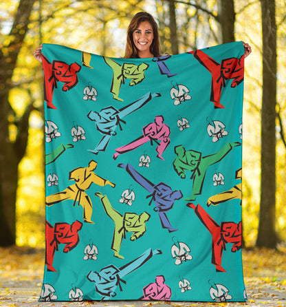 Judo Pattern Print Design 01 Premium Blanket