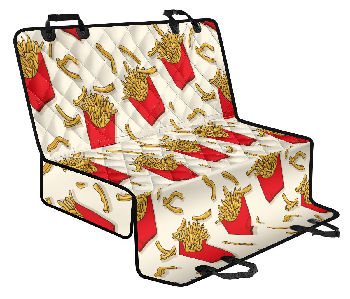 French Fried Pattern Print Design 01 Rear Dog Car Seat Cover Hammock