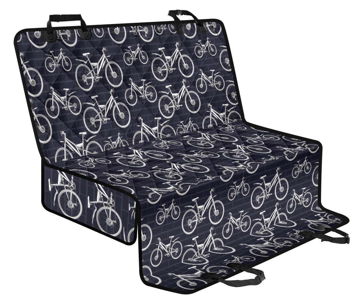 Mountain bike Pattern Print Design 02 Rear Dog Car Seat Cover Hammock