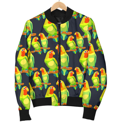 Lovebird Pattern Print Design 01 Men Bomber Jacket