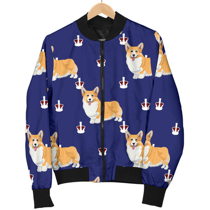 Pembroke Welsh Corgis Pattern Print Design A07 Men Bomber Jacket