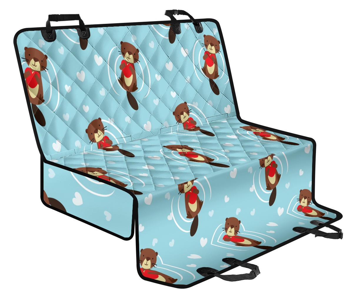Sea Otter Cute Pattern Print Design 04 Rear Dog Car Seat Cover Hammock