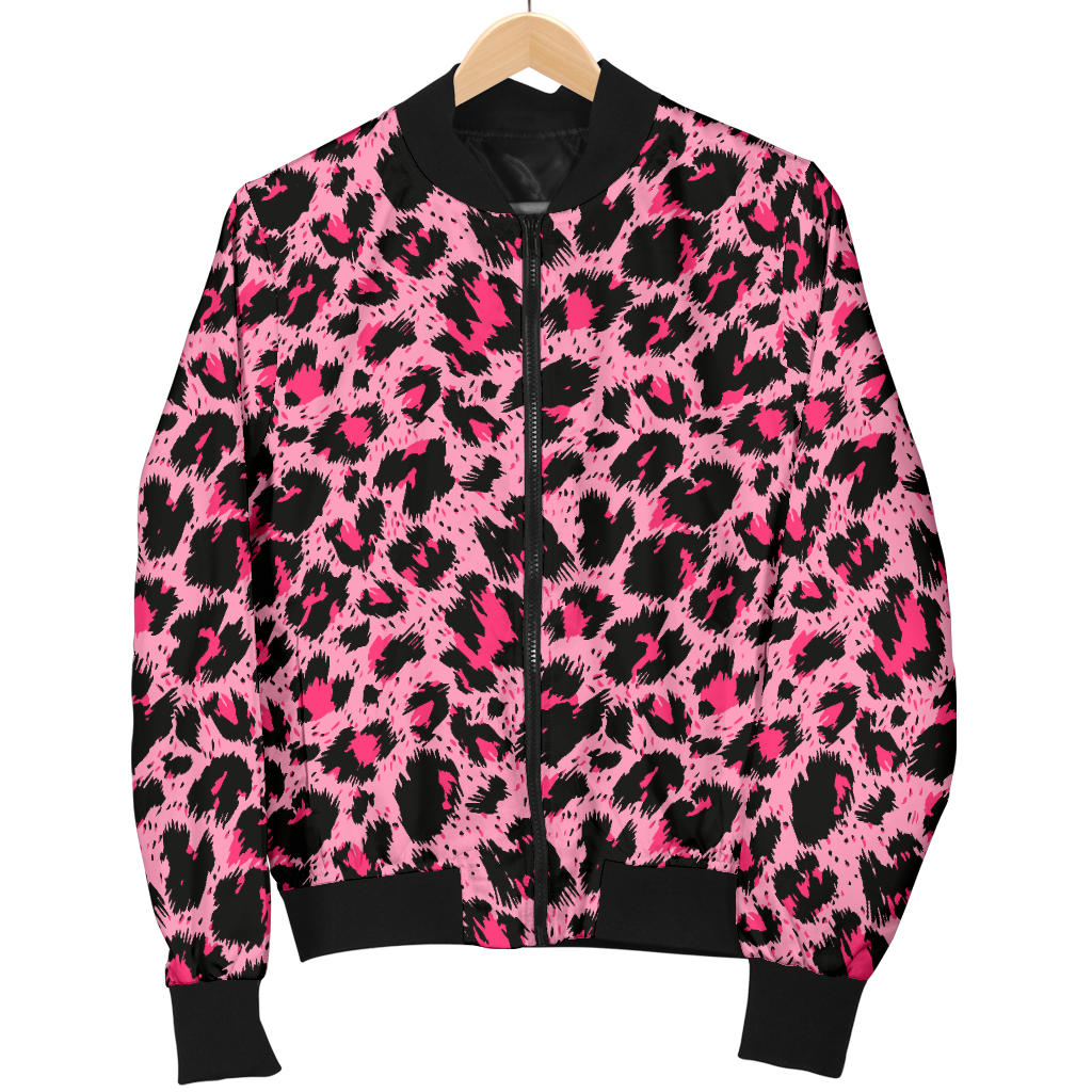 Cheetah Pink Pattern Print Design 01 Men Bomber Jacket