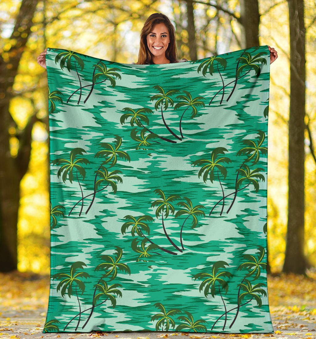 Palm Tree Pattern Print Design A01 Premium Blanket