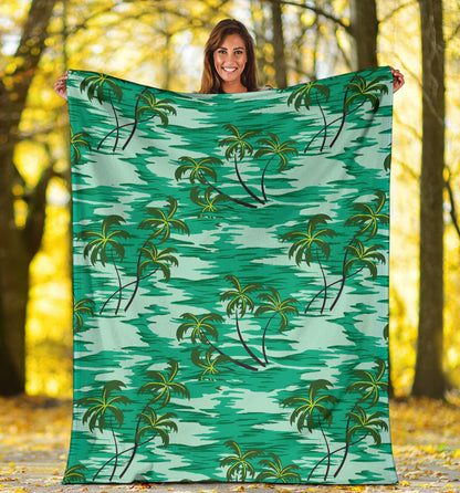 Palm Tree Pattern Print Design A01 Premium Blanket