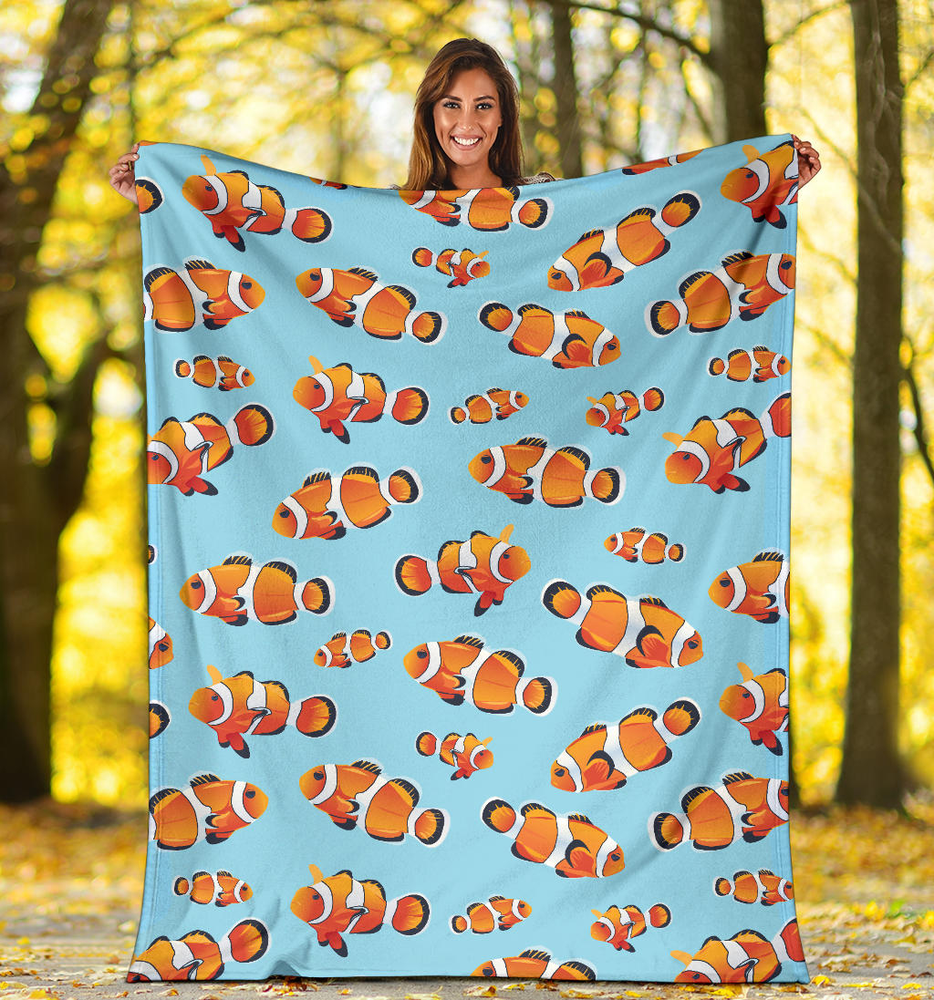 Clownfish Pattern Print Design 01 Premium Blanket