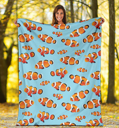 Clownfish Pattern Print Design 01 Premium Blanket