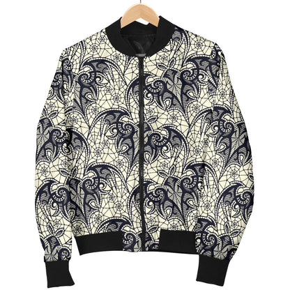 Bat Tribal Pattern Print Design 06 Men Bomber Jacket