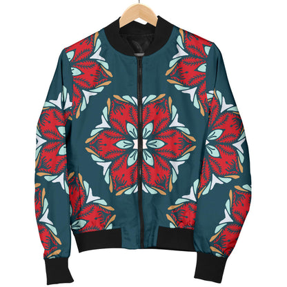 Poinsettia Pattern Print Design A03 Men Bomber Jacket