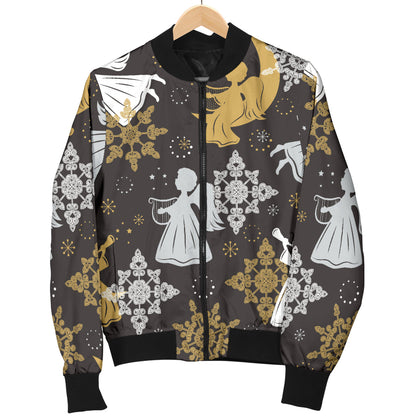 Angel Pattern Print Design 04 Men Bomber Jacket