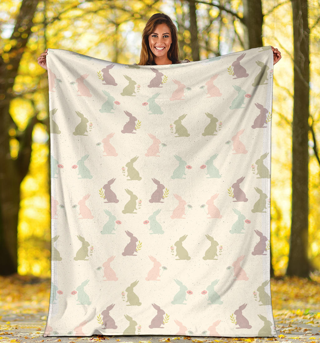 Bunny Pattern Print Design 05 Premium Blanket
