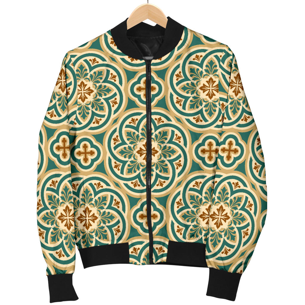 Cross Pattern Print Design 01 Men Bomber Jacket