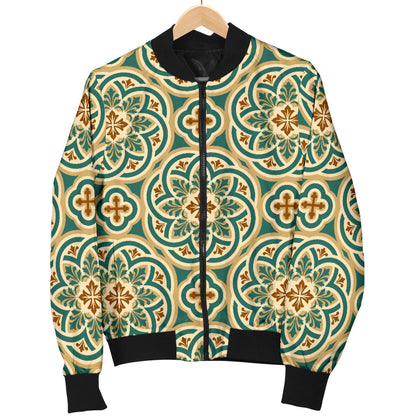 Cross Pattern Print Design 01 Men Bomber Jacket