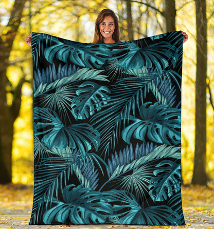 Palm Leaf Pattern Print Design A03 Premium Blanket